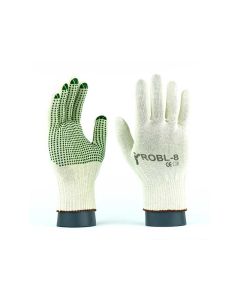 100% cotton gloves ROBLV speckled with PVC, size 10